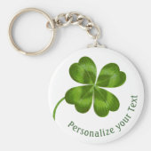 Lucky Charm Clover  Gepersonaliseerd Goed Luck Sleutelhanger (Voorkant)