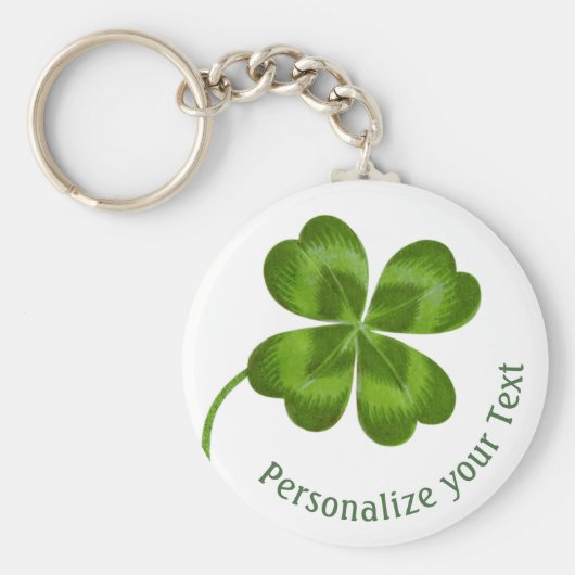 Lucky Charm Clover  Gepersonaliseerd Goed Luck Sleutelhanger (Voorkant)