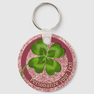 Lucky Charm Clover Girly persoonlijke geleend Sleutelhanger