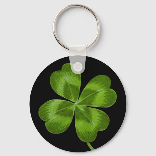Lucky Charm Clover Shamrock Good Luck Sleutelhanger (Voorkant)