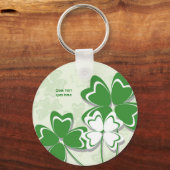 Lucky charm clover shamrock St. Patrick's Day Sleutelhanger (Voorkant)