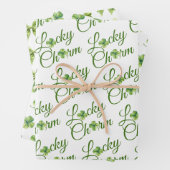 Lucky Charm Clover St. Patrick's Day Baby shower Inpakpapier Vel (In situ)