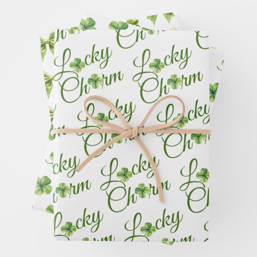 Lucky Charm Clover St. Patrick's Day Baby shower Inpakpapier Vel (In situ)