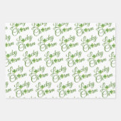 Lucky Charm Clover St. Patrick's Day Baby shower Inpakpapier Vel (Voorkant)