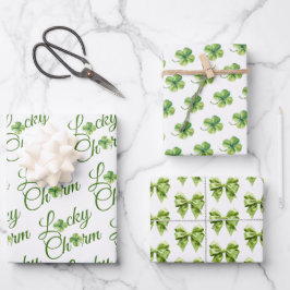 Lucky Charm Clover St. Patrick's Day Baby shower Inpakpapier Vel