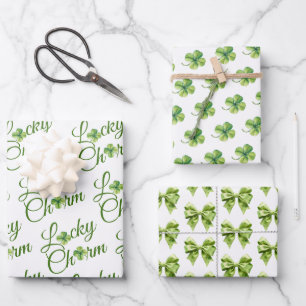 Lucky Charm Clover St. Patrick's Day Baby shower Inpakpapier Vel