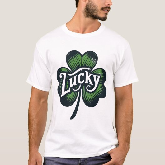 Lucky Charm Clover St Patrick's Day T-shirt (Voorkant)