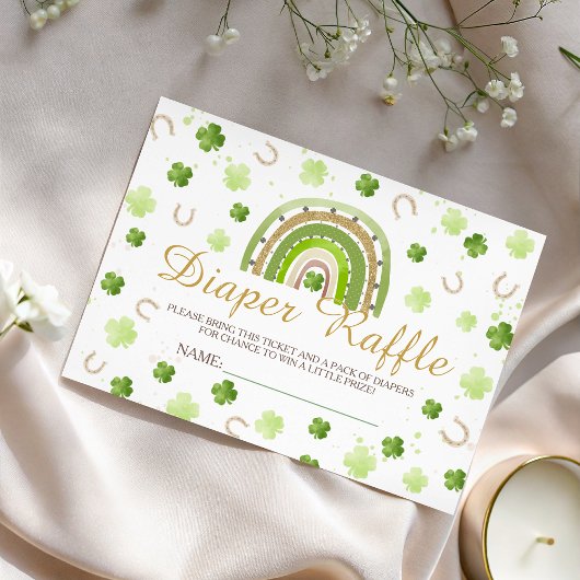 Lucky Charm Diaper Raffle Card Informatiekaartje