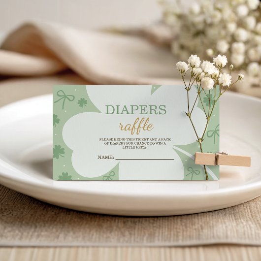 Lucky Charm Diaper Raffle Card Informatiekaartje