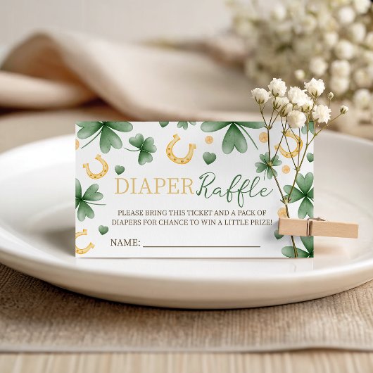 Lucky Charm Diaper Raffle Insert Informatiekaartje