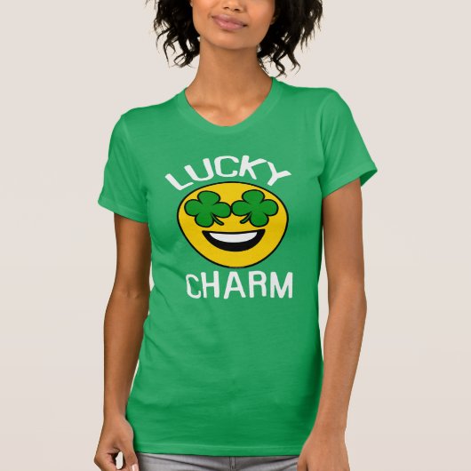 Lucky Charm Emoji Shamrock St Patricks Day Vrouwen T-shirt (Voorkant)