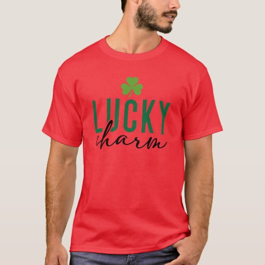 Lucky Charm en Shamrock Unisex T-shirt (Voorkant)