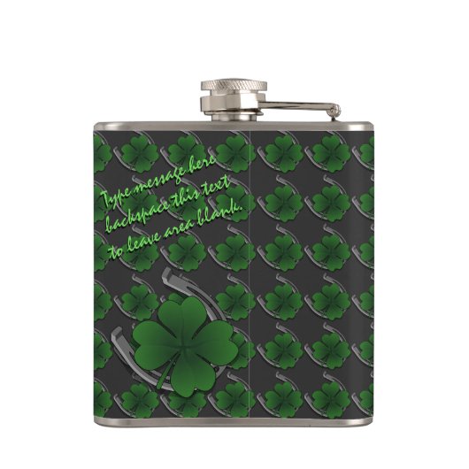 Lucky Charm Flask St. Patrick's Luck Drink Flask Heupfles (Achterkant)