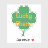 Lucky Charm Four-Leaf Clover St Patricks Day Sticker (Vel)