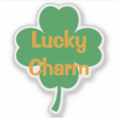 Lucky Charm Four-Leaf Clover St Patricks Day Sticker (Voorkant)