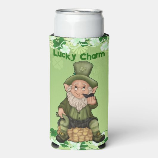 Lucky Charm Fun Leprechaun Pot of Gold Irish Beer Seltzer Blikjeskoeler (Seltzer Voorkant)