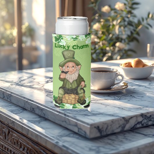 Lucky Charm Fun Leprechaun Pot of Gold Irish Beer Seltzer Blikjeskoeler