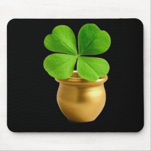 Lucky Charm Golden Pot met klavertje vier St. P Muismat