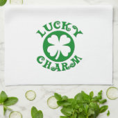 Lucky Charm Green/White Cirkel Theedoek (Gevouwen)
