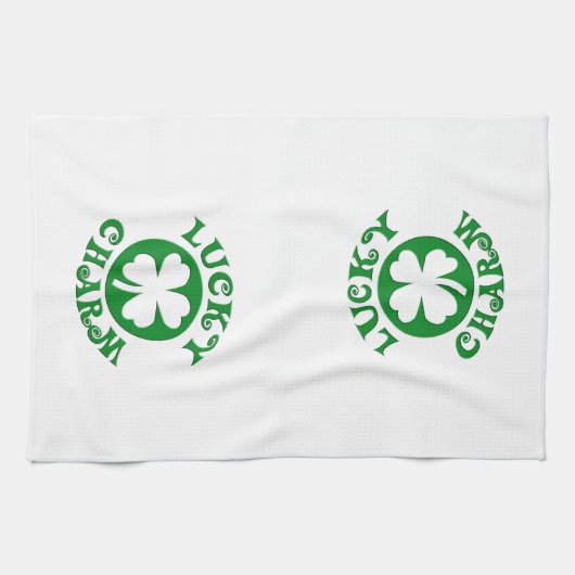 Lucky Charm Green/White Cirkel Theedoek (Horizontaal)