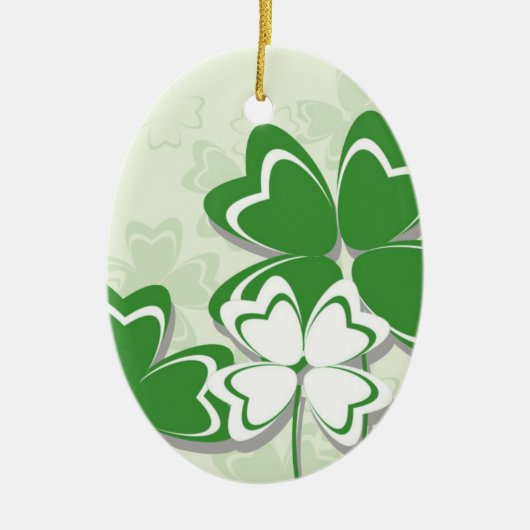 Lucky charm Ierse klaver shamrock St. Patrick's Da Keramisch Ornament (Voorkant)