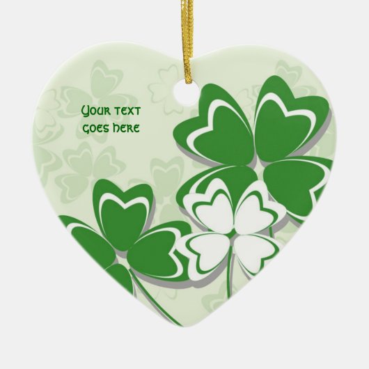 Lucky charm Ierse klaver shamrock St. Patrick's Da Keramisch Ornament (Voorkant)