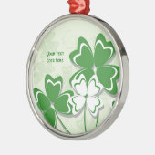 Lucky charm Ierse klaver shamrock St. Patrick's Da Metalen Ornament (Links)