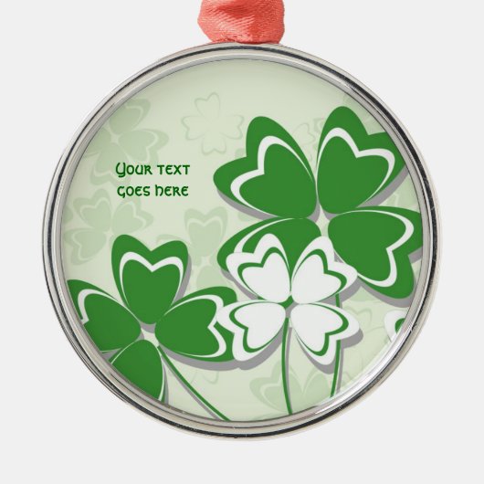 Lucky charm Ierse klaver shamrock St. Patrick's Da Metalen Ornament (Voorkant)