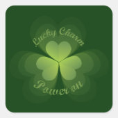 Lucky Charm ingeschakeld Vierkante Sticker (Voorkant)