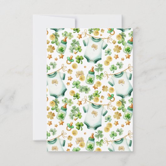 Lucky Charm Irish Baby shower bedankkaart (Achterkant)
