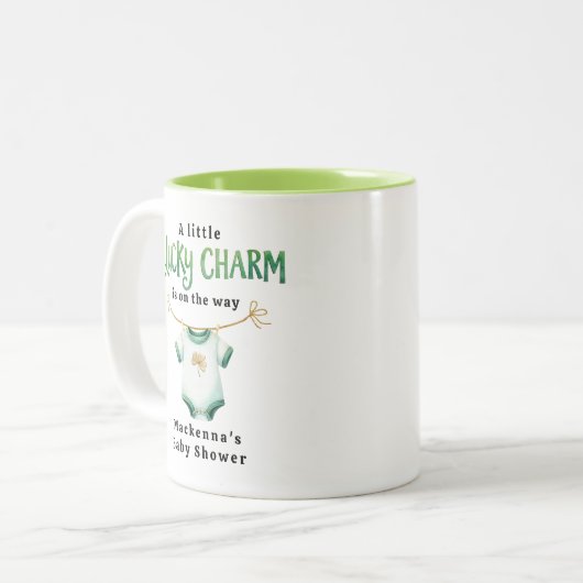 Lucky Charm Irish Baby shower Coffee Mok (Voorkant links)