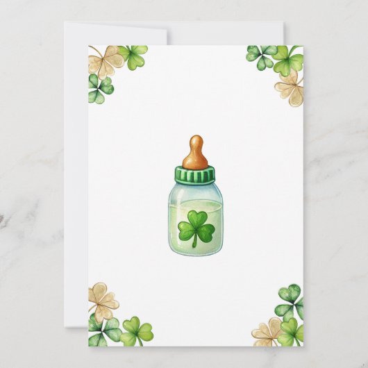 Lucky Charm Irish Baby shower Invitation Kaart (Achterkant)