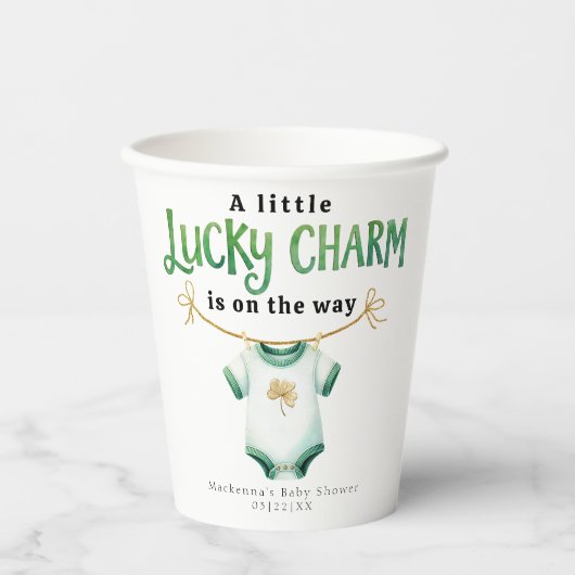 Lucky Charm Irish Baby shower Papieren bekers (Voorkant)