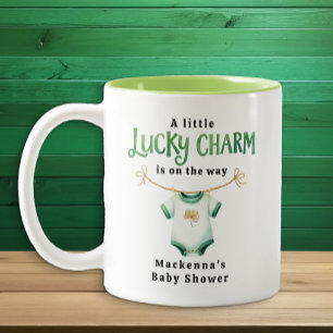 Lucky Charm Irish Baby shower Tweekleurige Koffiemok