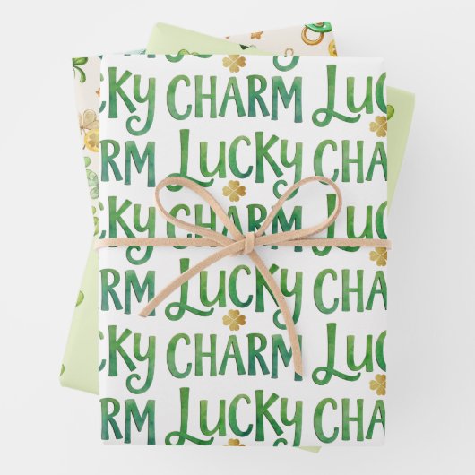 Lucky Charm Irish Baby shower Wrapping Sheets Inpakpapier Vel (In situ)