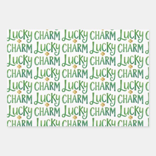 Lucky Charm Irish Baby shower Wrapping Sheets Inpakpapier Vel (Voorkant)