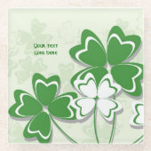 Lucky charm Irish clover shamrock St. Patrick's G Glazen Onderzetter (Voorkant)