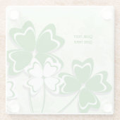 Lucky charm Irish clover shamrock St. Patrick's G Glazen Onderzetter (Achterkant)