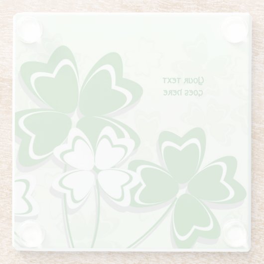 Lucky charm Irish clover shamrock St. Patrick's G Glazen Onderzetter (Achterkant)