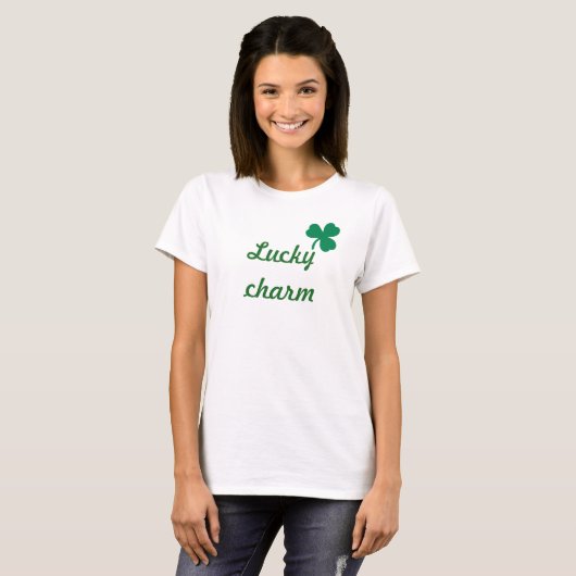 Lucky Charm Irish Clover Women's Basic T-Shirt (Voorkant volledig)