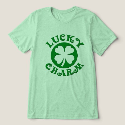 Lucky Charm Irish Four Leaf Clover T-Shirt, Dames Tri-Blend Shirt (Design voorkant)