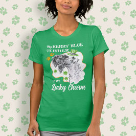 Lucky Charm Kerry Blue Terrier Fun Irish Hondenlie T-shirt