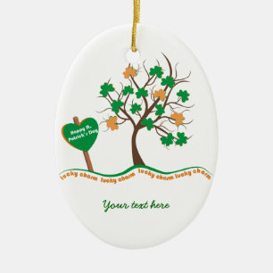 Lucky charm klaver klaver shamrock St. Patrick's D Keramisch Ornament