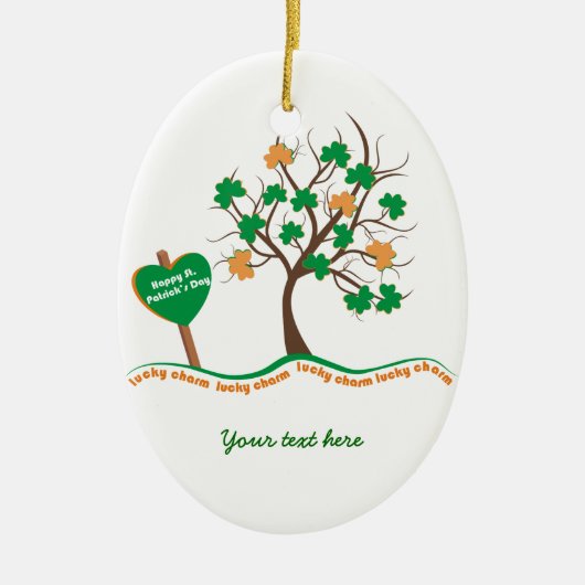 Lucky charm klaver klaver shamrock St. Patrick's D Keramisch Ornament (Voorkant)