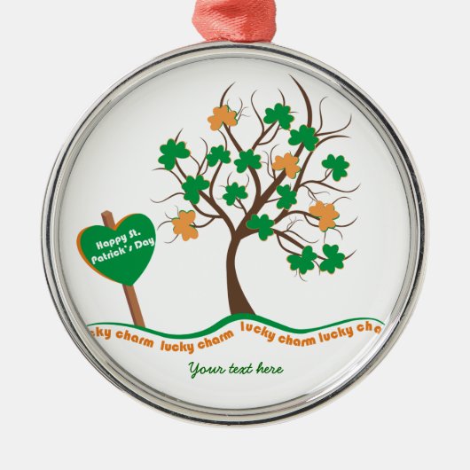 Lucky charm klaver klaver shamrock St. Patrick's D Metalen Ornament (Voorkant)