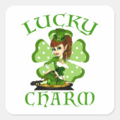 Lucky Charm Leprechaun Girl Stickers (Voorkant)