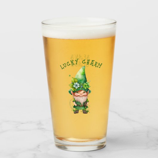 Lucky Charm Leprechaun Gnome - Gepersonaliseerd Glas (Voorkant gevuld)