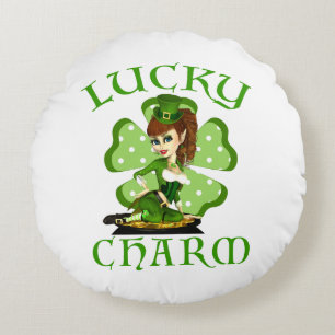 Lucky Charm Leprechaun Round Pillow Rond Kussen