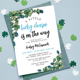 Lucky Charm on Way Boy Baby shower Kaart