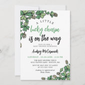 Lucky Charm on Way Gender Neutral Baby shower Kaart (Voorkant)
